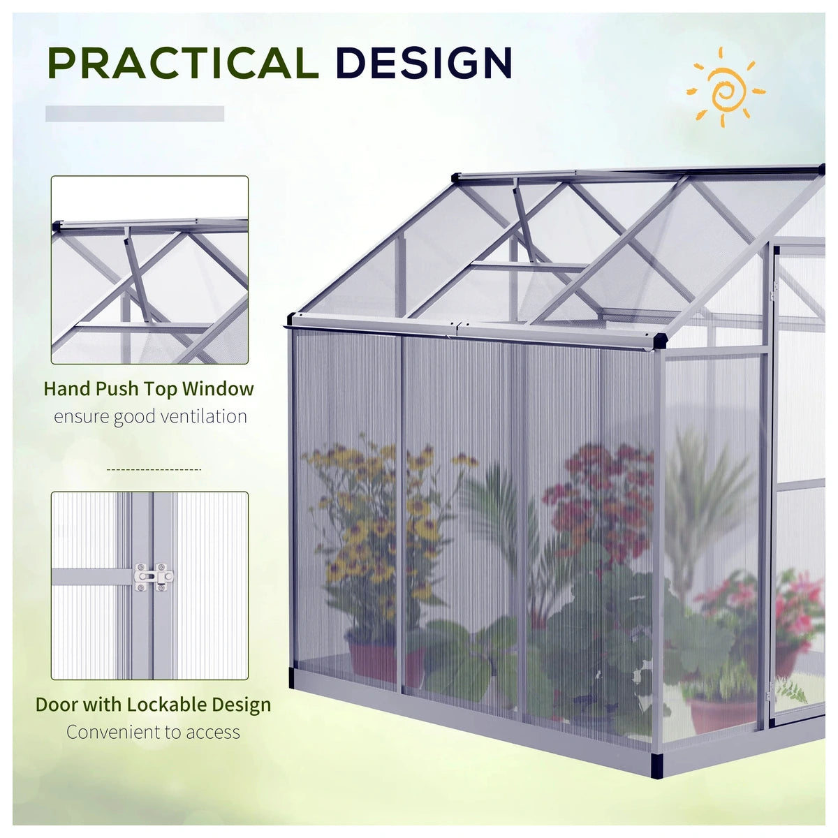 6 x 6 Polycarbonate Greenhouse – view 5