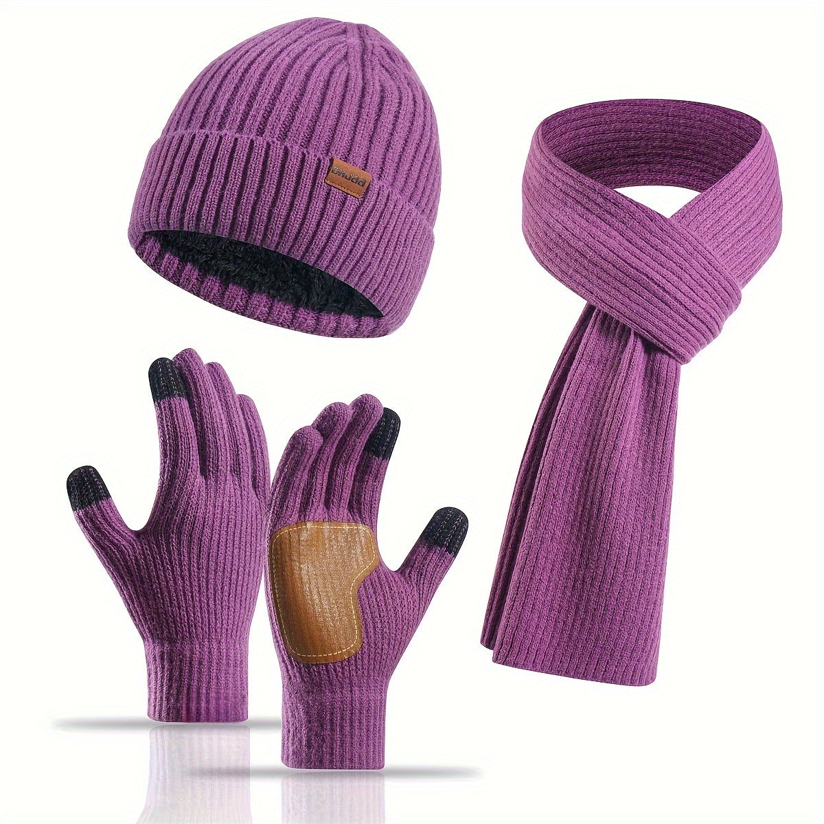 Set Joyful Winter for Hat, Scarf, and Gloves for Couples