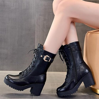 Boots with Ladies' Winter Faux Fur Lining for Waterproof Non-Slip Ankle Boots for Cold Days