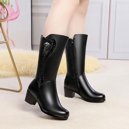 Boots with Ladies' Winter Faux Fur Lining for Waterproof Non-Slip Ankle Boots for Cold Days
