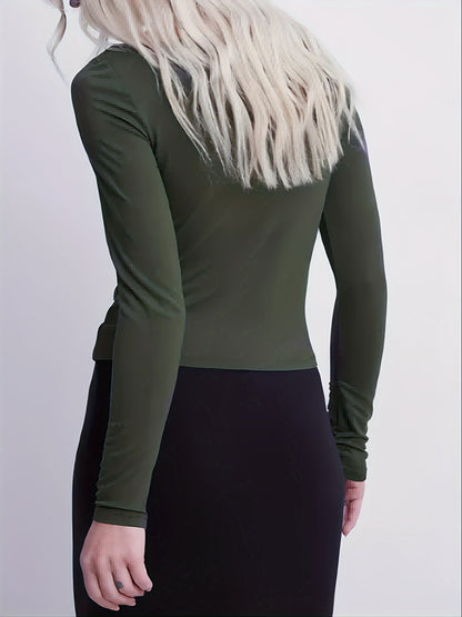 Ladies Thermal Long Sleeve Top for Autumn and Winter for Comfortable and Warm Basic Item