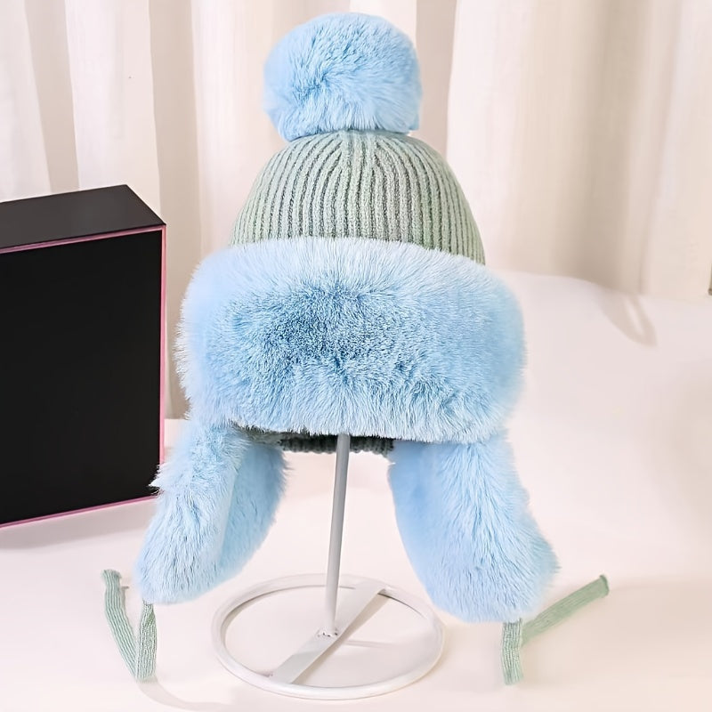 Warm Bomber Hat with Ear Flaps for Cold Winter Days