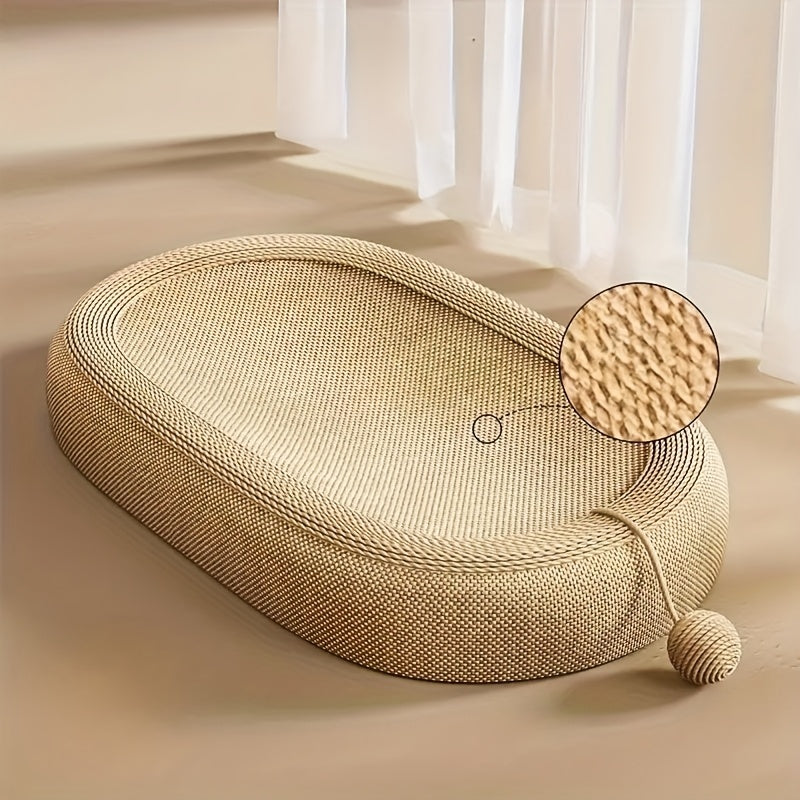 Oval Sisal Scratching and Resting Board for Cats with Durable and Comfortable Design