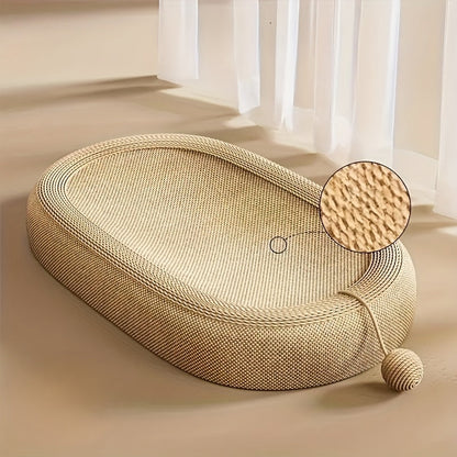 Oval Sisal Scratching and Resting Board for Cats with Durable and Comfortable Design