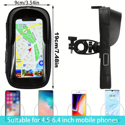 Holder Waterproof Bicycle and Motorcycle Phone for Handlebar Bag with 360° Rotation Option