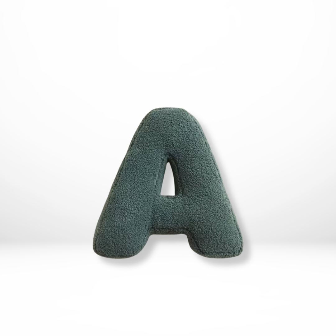 Cushion with Decorative Alphabet Velvet Texture for Home Interior