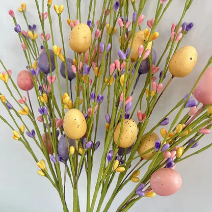 Decorative Easter Branches with Coloured Eggs for Cheerful Spring Decoration