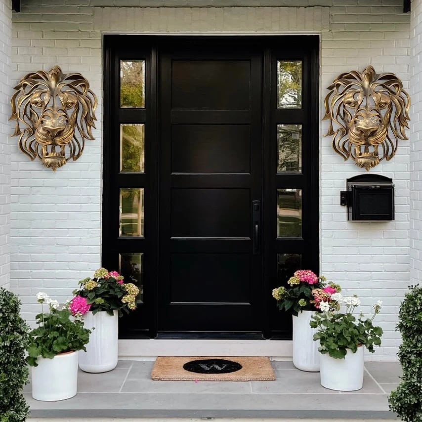 Metal Lion Head Wall Decoration for Elegant and Strong