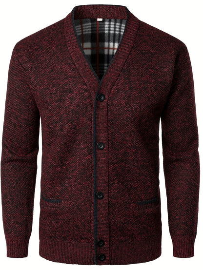 Men's Knitted Cardigan with Buttons for Warm and Comfortable for Autumn and Winter