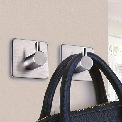 Hook with 4-Piece Self-Adhesive Stainless Steel Wall Set