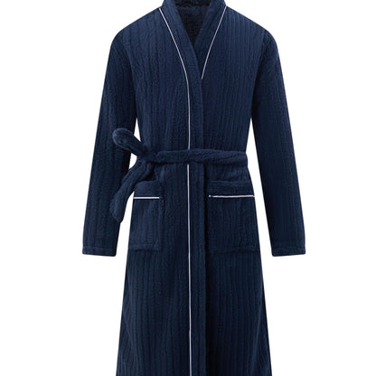 Men's Winter Bathrobe for Warm and Soft Fleece Morning Robe with Comfortable Fit