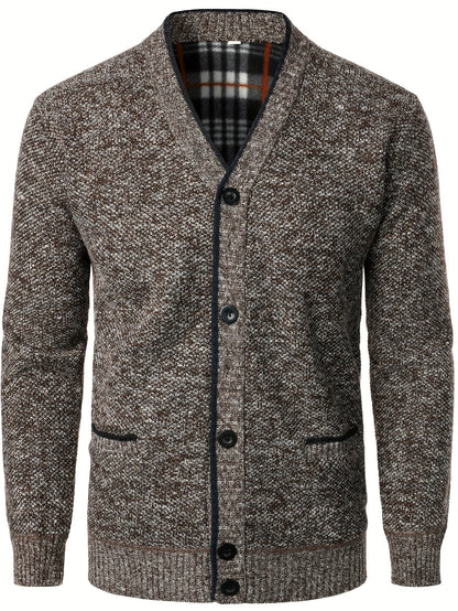 Men's Knitted Cardigan with Buttons for Warm and Comfortable for Autumn and Winter
