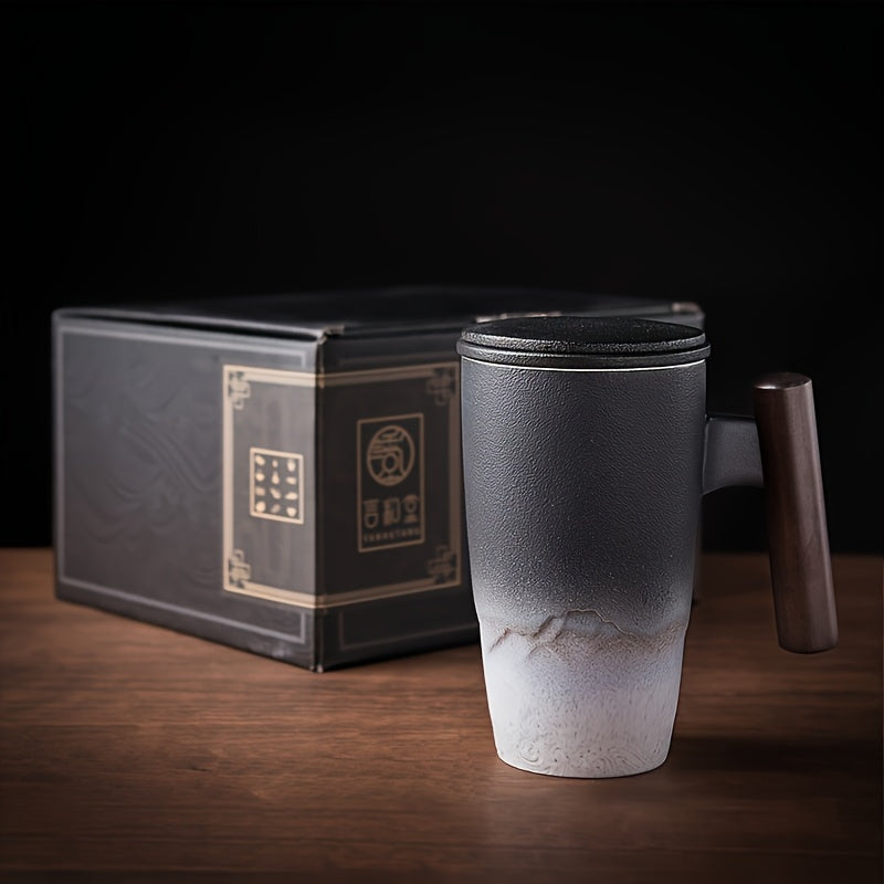 Mug with Handmade Ceramic Tea Strainer with Authentic Design and Practical Use
