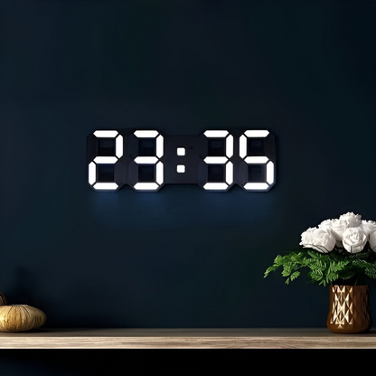 Clock Futuristic LED Wall with Minimalist Design with Smart Time Display