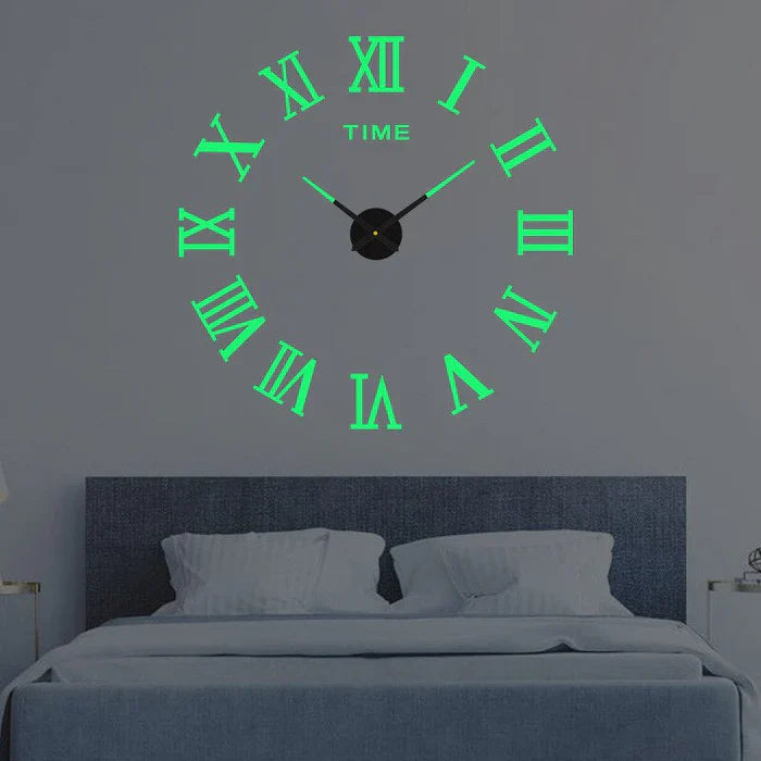 Clock with Decorative Wall Roman Numerals for Silent Quartz Clock for Modern Interiors