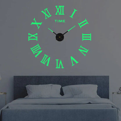 Clock with Decorative Wall Roman Numerals for Silent Quartz Clock for Modern Interiors