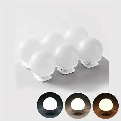 Mirror with Dimmable LED Lighting with Light Balls and Adjustable Make-Up Lighting