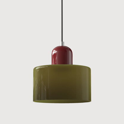 Glass with Retro Pendant Lamp with Shade and Adjustable Cord for a Warm Atmosphere