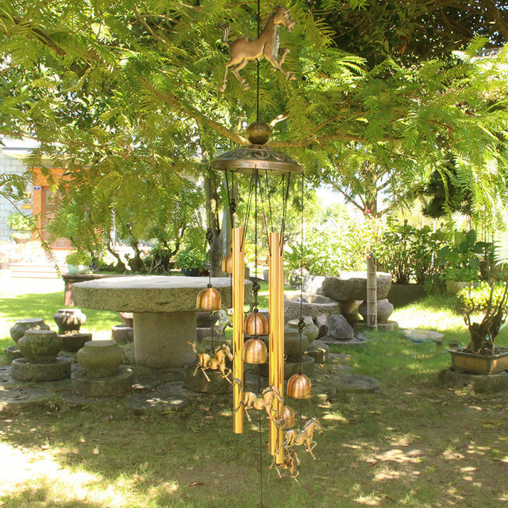 Decorative Wind Chime with Horse Figures for a Relaxing Garden and Balcony