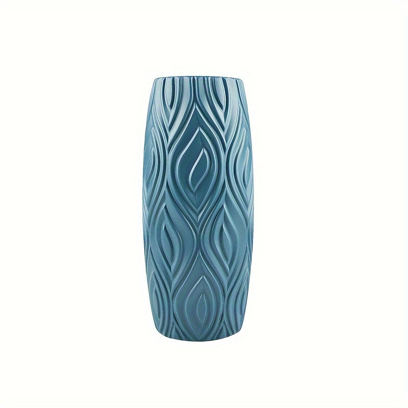 Vase with Decorative Plastic Geometric Relief for Modern and Unbreakable