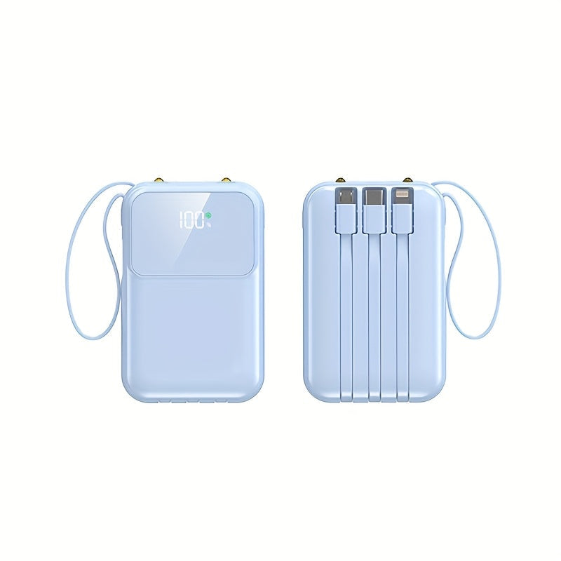 Ultimate Portable Power Bank 10000mah for Fast Charging with Built-in Cables