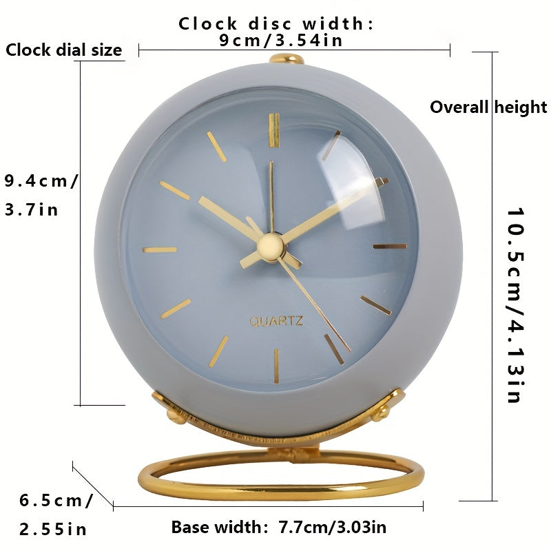 Clock Nordic Silent Desk for Luminous Hands & Metal Frame