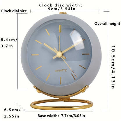Clock Nordic Silent Desk for Luminous Hands & Metal Frame
