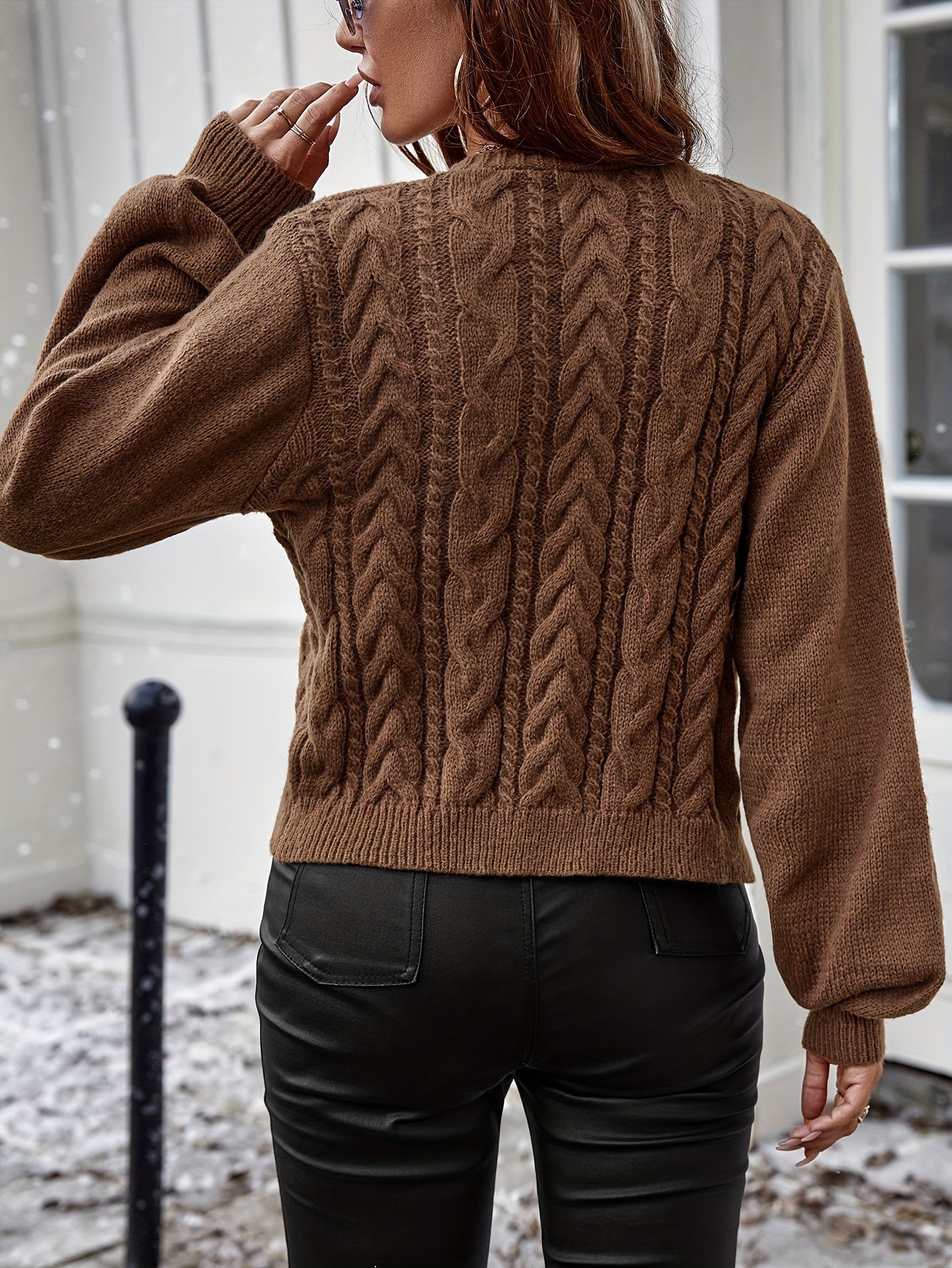 Ladies Elegant Knitted Cardigan with Bow Closure for Casual and Comfortable