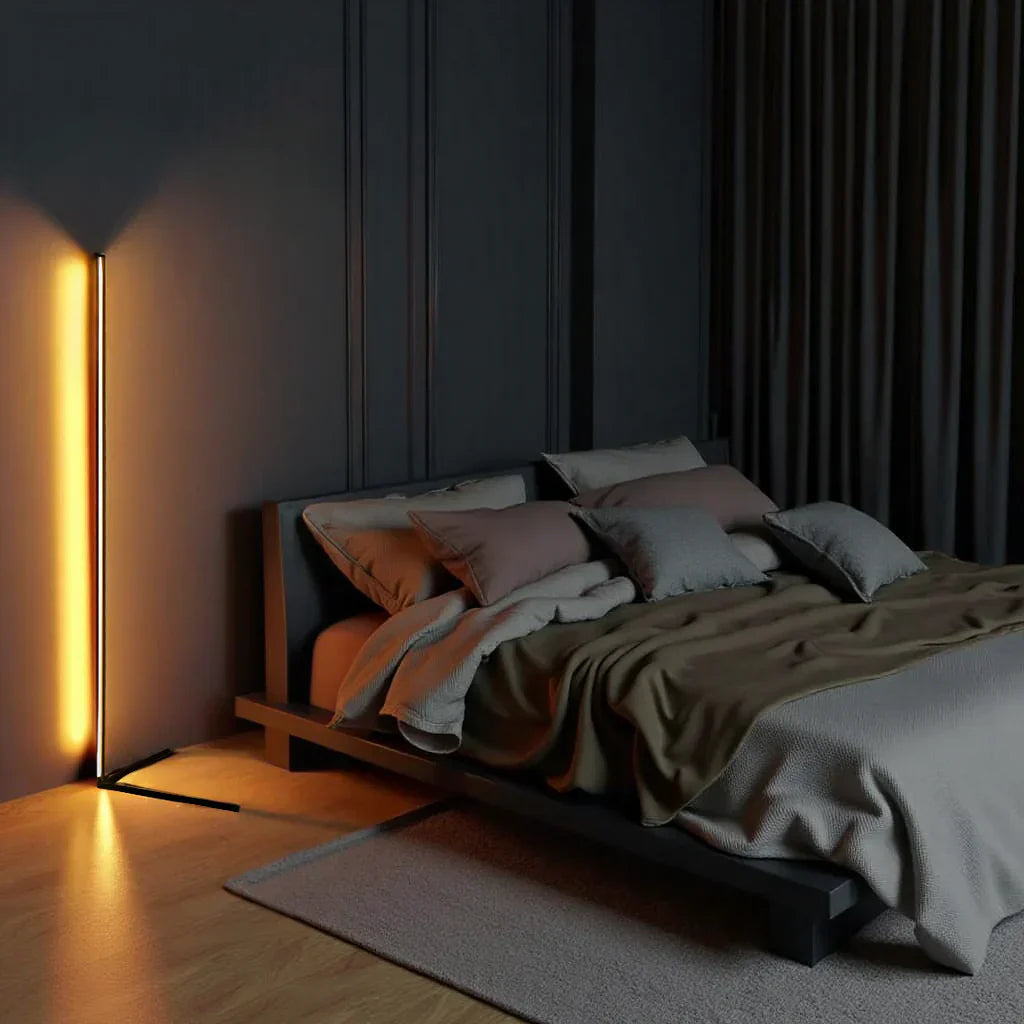 Light with Minimalist LED Floor Lamp with Dimmable Settings and Modern Linear Design