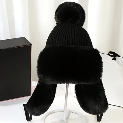 Warm Bomber Hat with Ear Flaps for Cold Winter Days