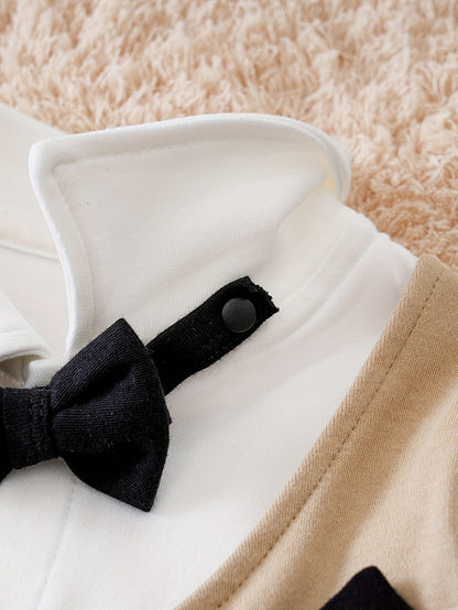 Oliver Gentleman Romper for Chic Baby Romper with Bow Tie