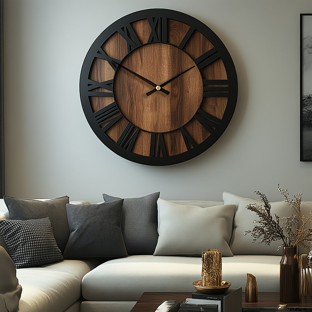 Clock with Wooden Wall Open Dial Design for Stylish and Decorative