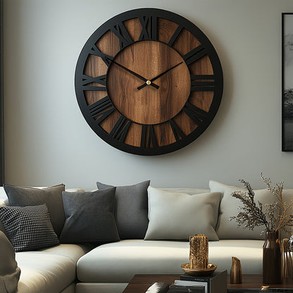 Clock with Wooden Wall Open Dial Design for Stylish and Decorative