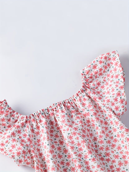 Baby Romper with Floral Pattern for Soft Cotton and Comfortable