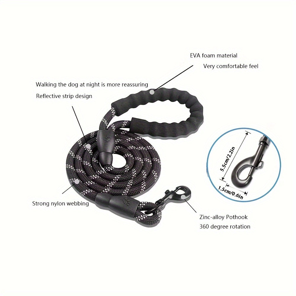 Dog with Reinforced Reflective Leash with Padded Handle for Durable and Safe for Strong Dogs