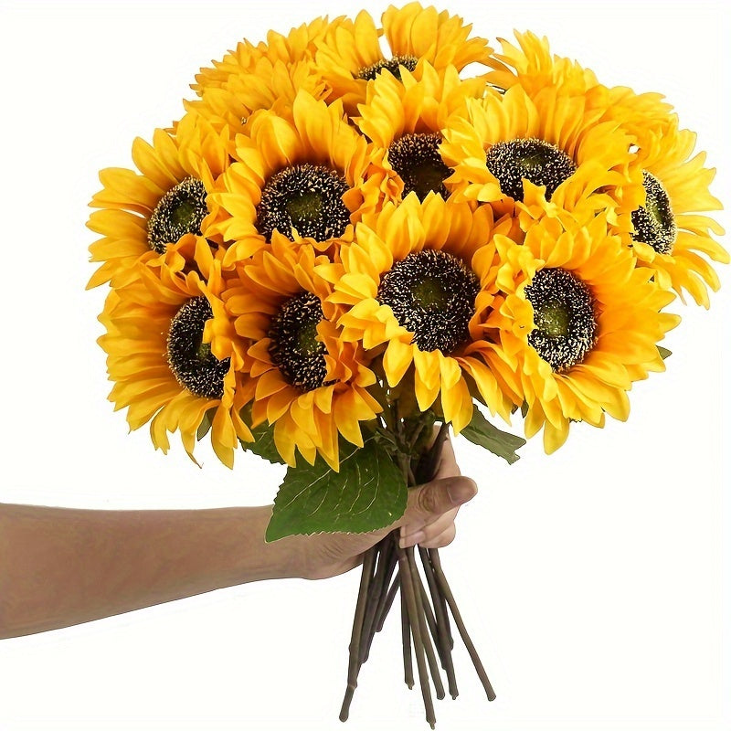 Set of 11 Vibrant Sunflowers for Perfect for Autumn, Weddings, and Garden Decoration
