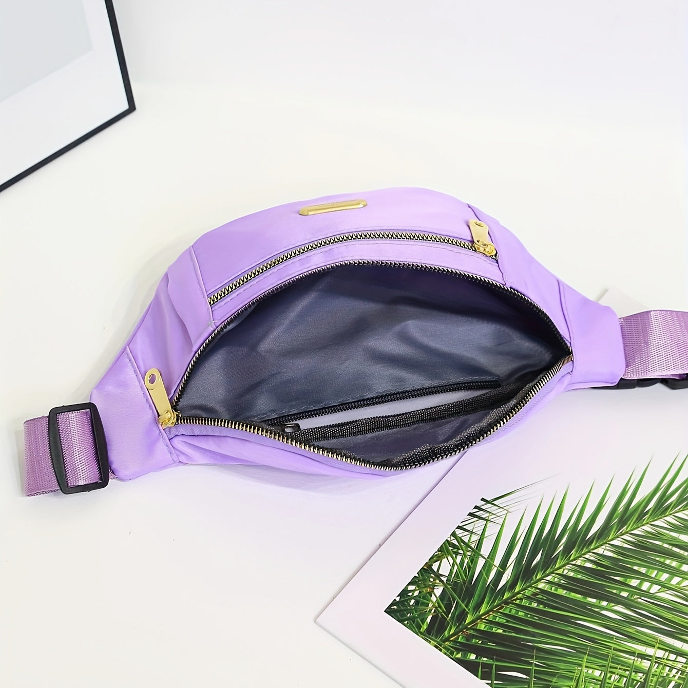 Bag with Lightweight Bum Design for Women with Multiple Zipper Pockets and Adjustable Strap