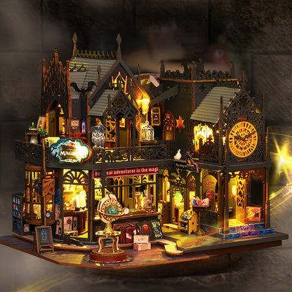 Enchanting Book House for 3D Wooden Puzzle with Magical Lighting