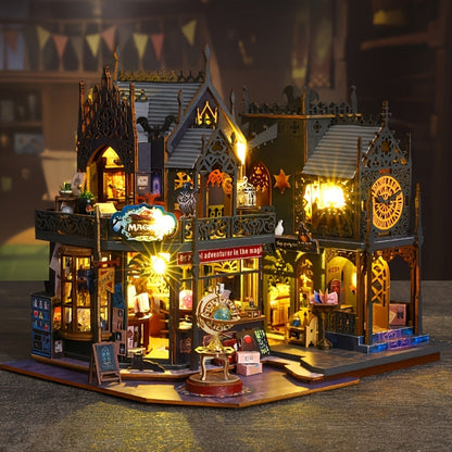 Enchanting Book House for 3D Wooden Puzzle with Magical Lighting