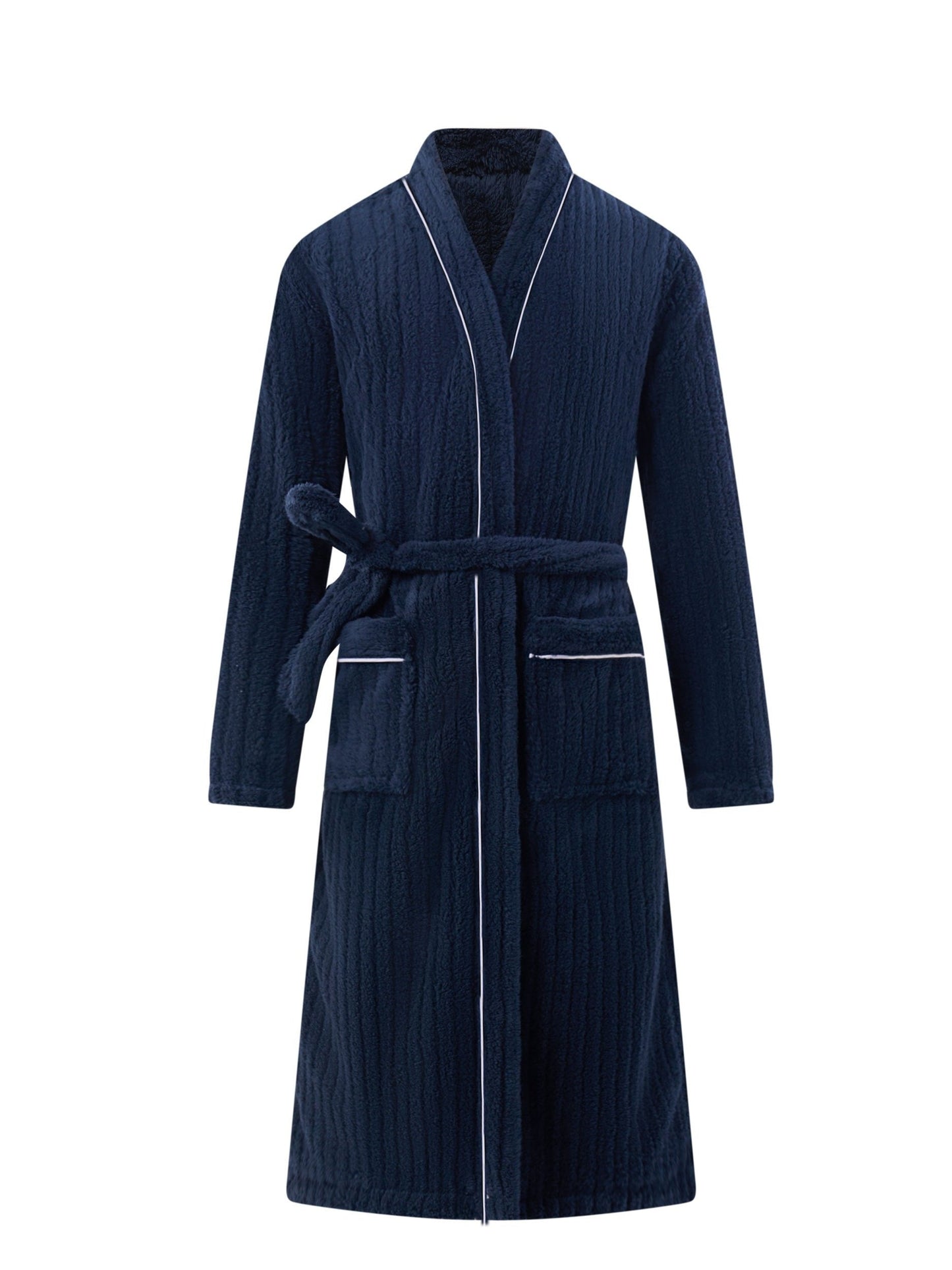 Men's Winter Bathrobe for Warm and Soft Fleece Morning Robe with Comfortable Fit