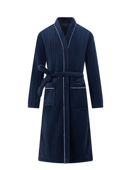 Men's Winter Bathrobe for Warm and Soft Fleece Morning Robe with Comfortable Fit