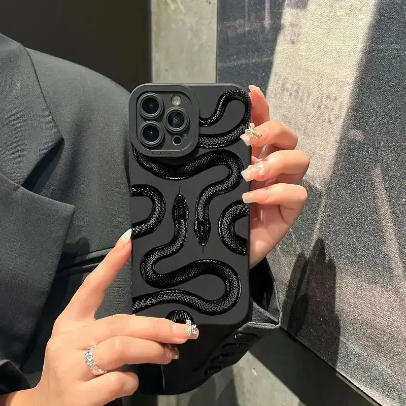 Case with Phone Snake Pattern with Shock Absorbing and Slim Design