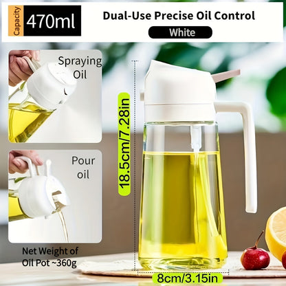 Dispenser with 2-in-1 Oil and Spray Bottle for Precise Oil Control for Kitchen and BBQ