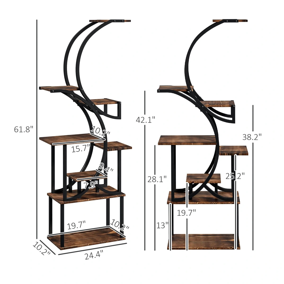 8-Tier S-Shaped Plant Stand – view 3