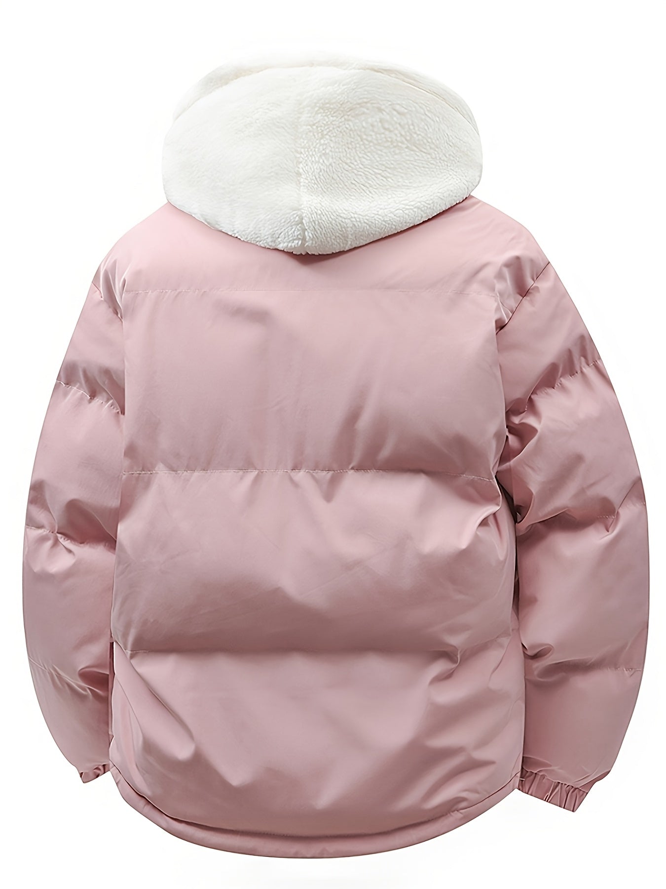 Padded Winter Coat with Teddy Lining and Hood for Casual Unisex Model