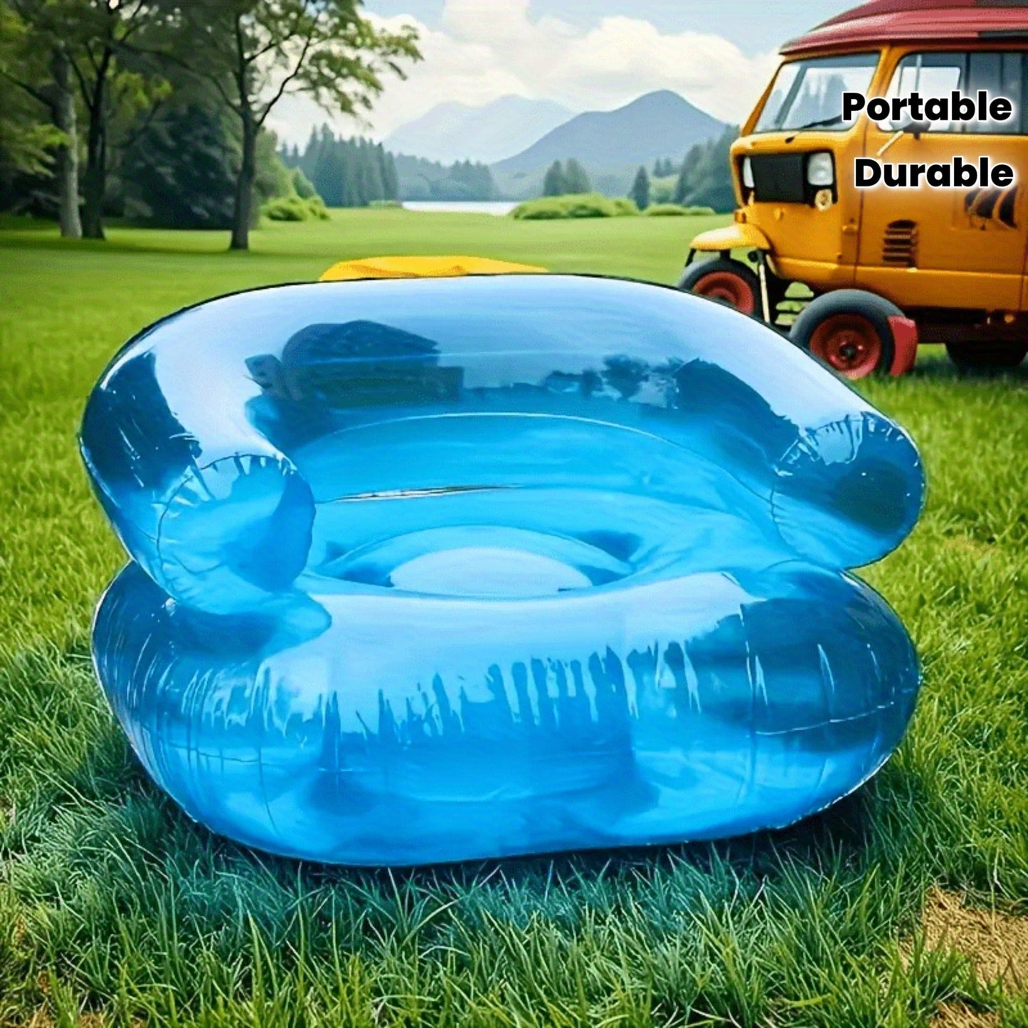 Cushion Inflatable Lounge Chair for Adults with Transparent Design and Comfort