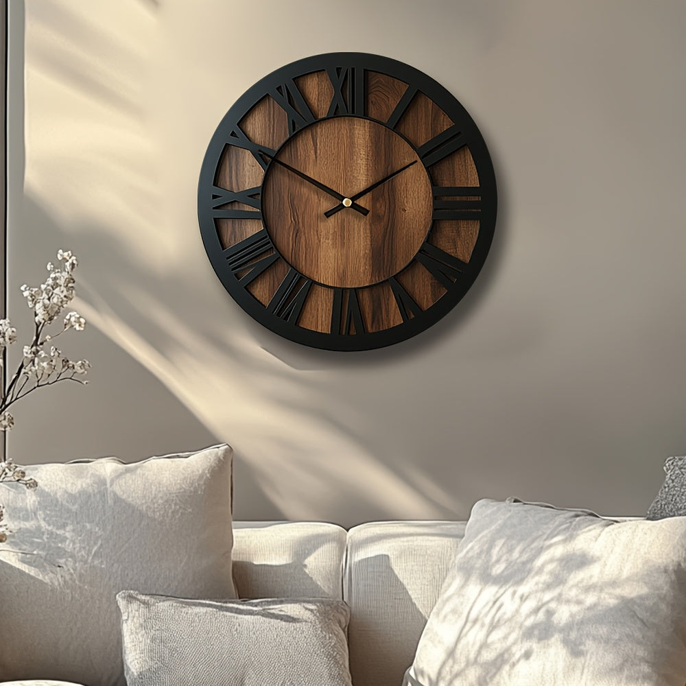 Clock with Wooden Wall Open Dial Design for Stylish and Decorative