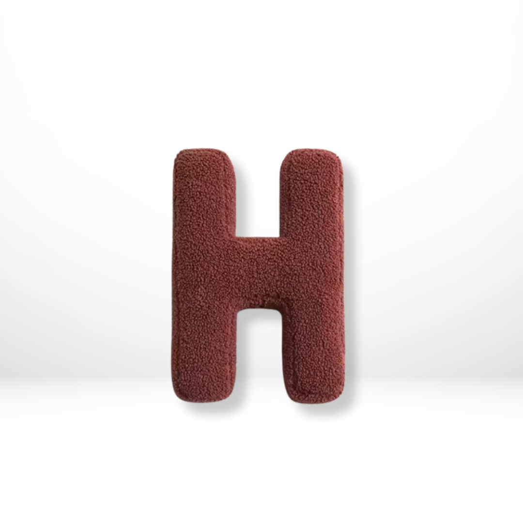 Cushion with Decorative Alphabet Velvet Texture for Home Interior