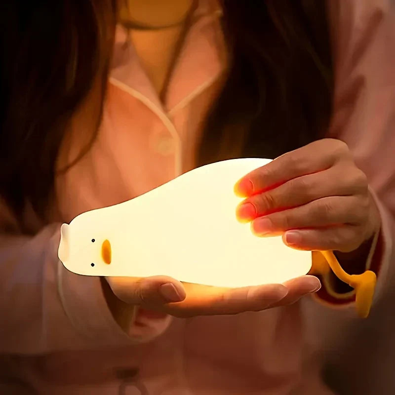 Duck Night Light with Soft Silicone and Dimmable Light for Children's Room