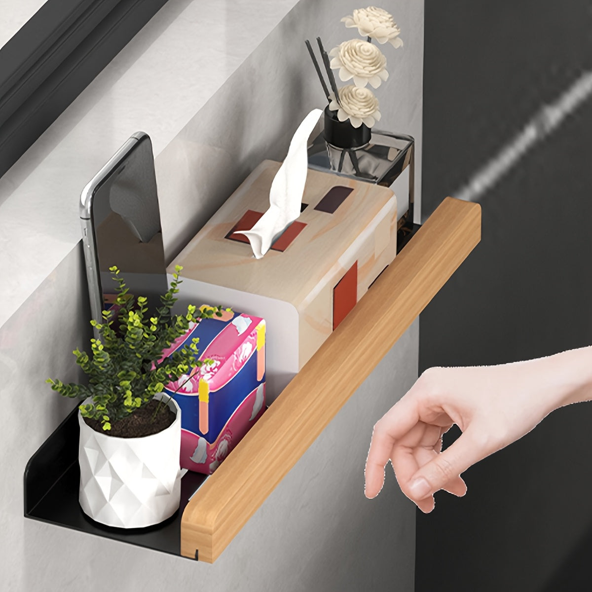 Holder with Stylish Wall Shelf Toilet Paper Design for Perfect for Bathroom Organization